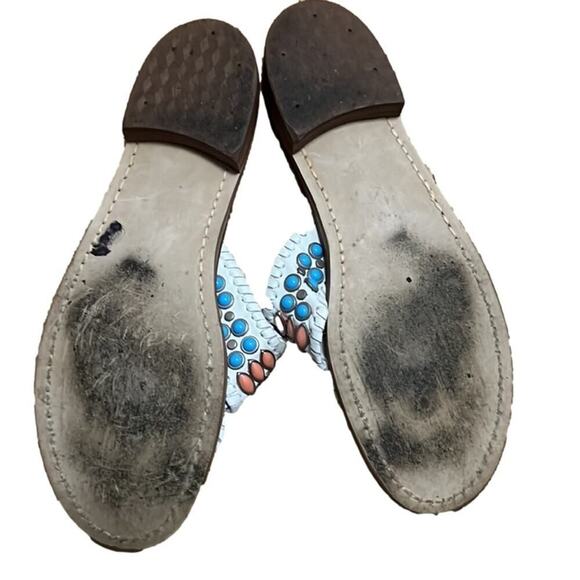 JACK ROGERS LEATHER JEWEL BEADED SANDALS SIZE 10M - Picture 2 of 6